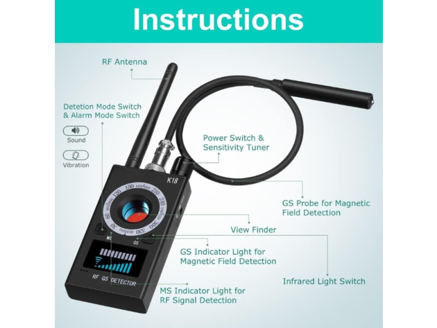 Hidden Camera, Bug, GPS & RF Detector