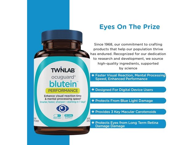 Twinlab Ocuguard Blutein Gummies Raspberry, Supports Healthy Eye Function, Safe And Reliable, 60 Gummies