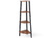 Costway 4-Tier Corner Shelf Metal Storage Rack Domestic Bookcase Display Stand Wood - Brown + black