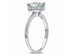 1.15 Carat (ctw) Green Amethyst Halo Ring in Sterling Silver with Accent Diamonds - 9.5