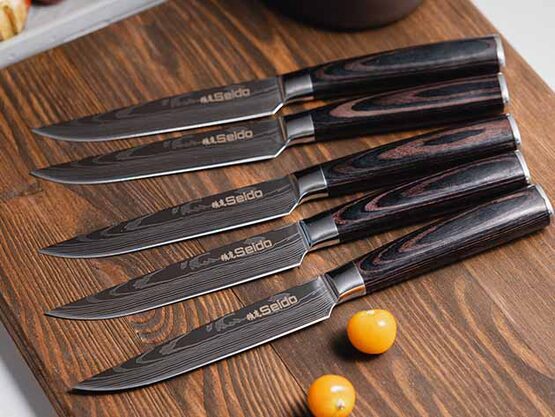 Seido™ Serrated Steak Knives: Set of 5