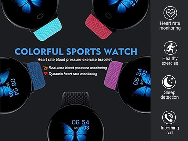 Color Screen Fitness Tracker Smart Watch (Purple)