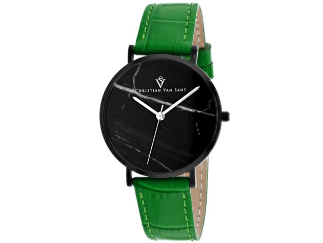 Christian Van Sant Women's Lotus Black Dial Watch - CV0424GR