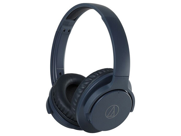 Audio-Technica ATH-ANC500BT QuietPoint Wireless Over-Ear Noise-Canceling Headphones - Navy (Refurbished)