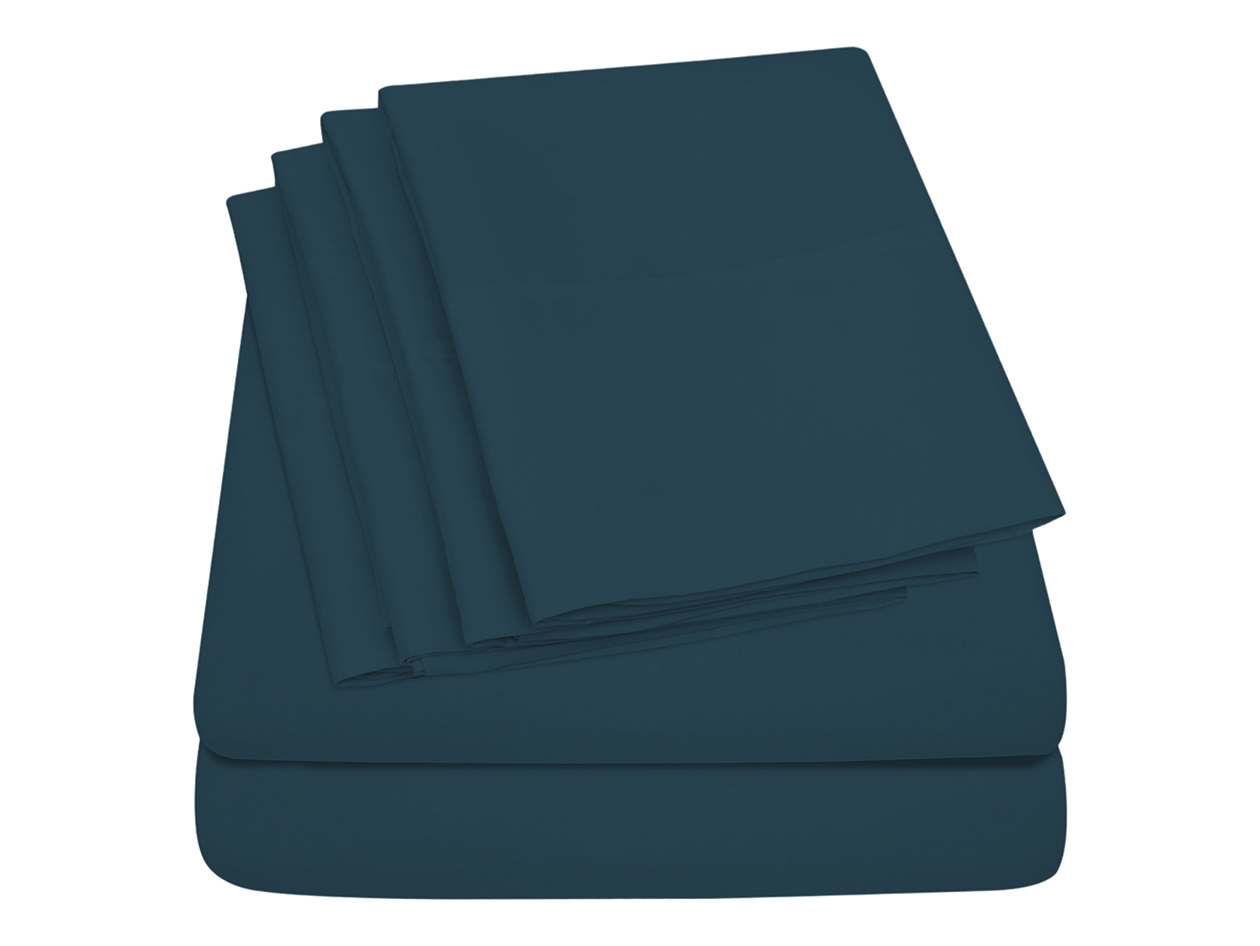 Super-Soft 1800 Series Bamboo Blend 6-Piece Sheet Set (Navy/Queen)
