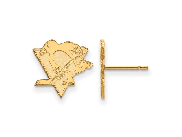 10k Yellow Gold NHL Pittsburgh Penguins Small Post Earrings