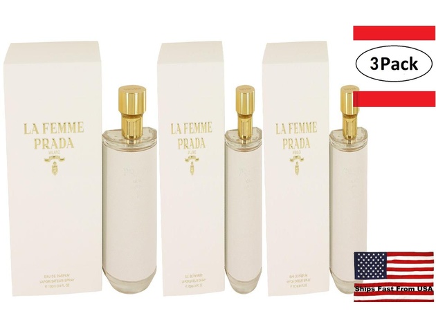 3 Pack La Femme by Prada Eau De Parfum Spray 3.4 oz for Women