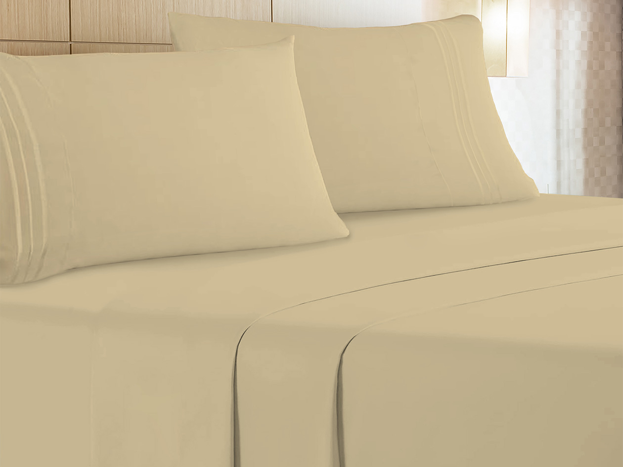 The Luxe 4-Piece Microfiber Bed Sheet Set (Camel/Twin)