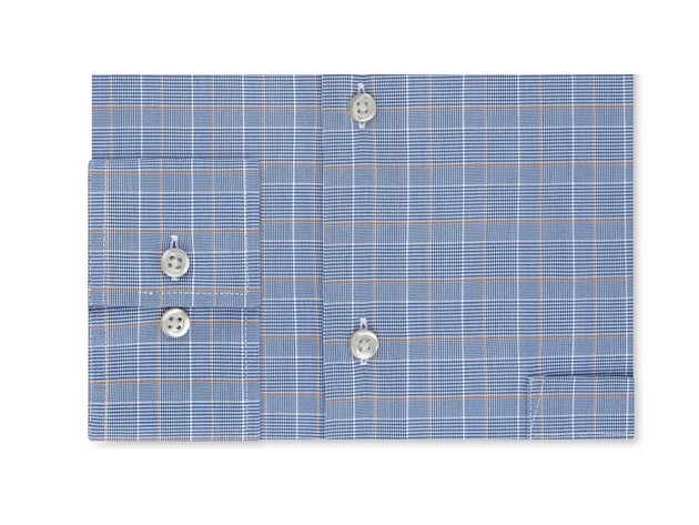 Van Heusen Men's Flex Classic/Regular-Fit Stretch Wrinkle-Free Check Dress Shirt Blue Size 15.5-34-35
