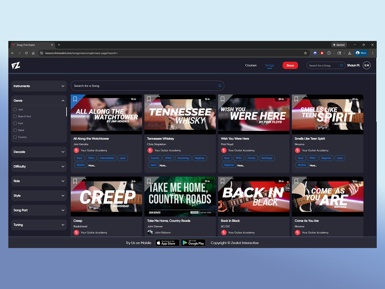Fret Zealot Guitar Courses All-Access Pass: 1-Year Subscription