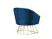 Adalene Velvet Accent Chair (Navy/Gold)