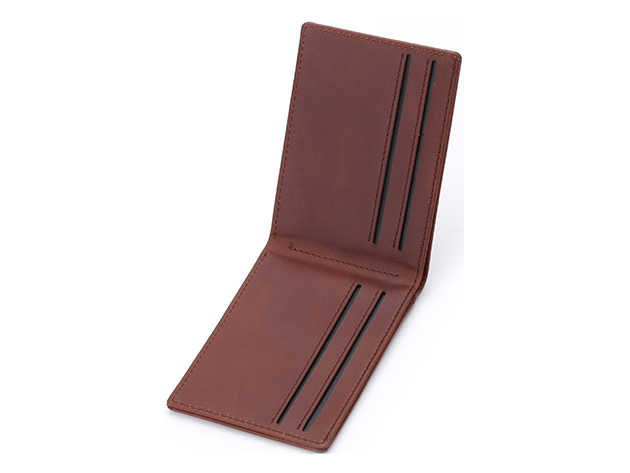 Stitched Bifold Leather Wallet (Brown)