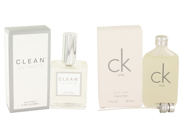Gift set  Clean Ultimate by Clean Eau De Parfum Spray 2.14 oz And  CK ONE EDT Pour/Spray (Unisex) 1.7 oz