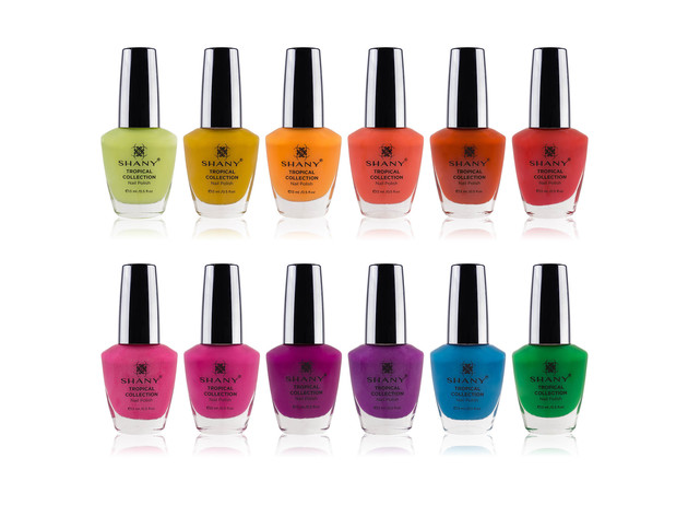 SHANY Cosmetics Nail Polish Set - 12 Gorgeous Semi Glossy and Shimmery Finishes with Quick-Dry and Chip-resistant Formulation - TROPICAL