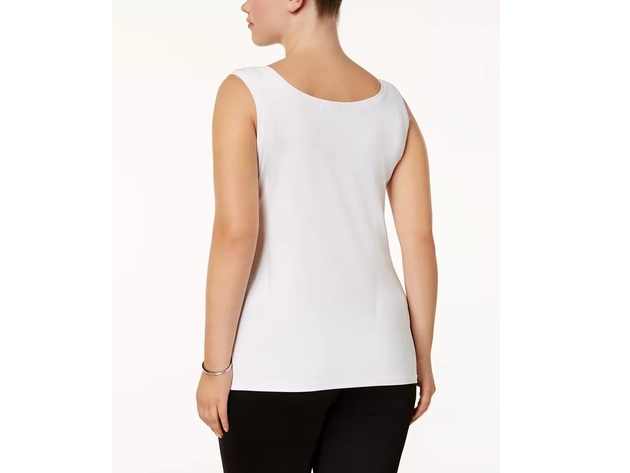 Alfani Women's Plus Size Scoop-Neck Basic Tank White Size XExtra Large