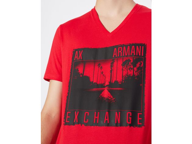 Armani Exchange Men's Graphic Tee T Shirt Red Size Large