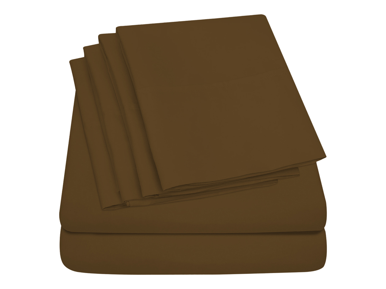 Super-Soft 1800 Series Bamboo Blend 6-Piece Sheet Set (Chocolate/King)
