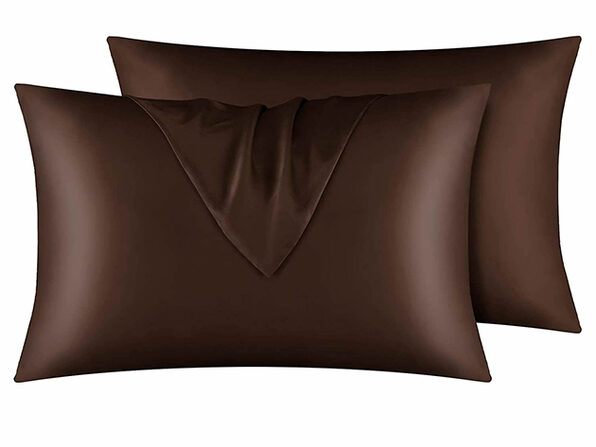 brown satin pillowcase