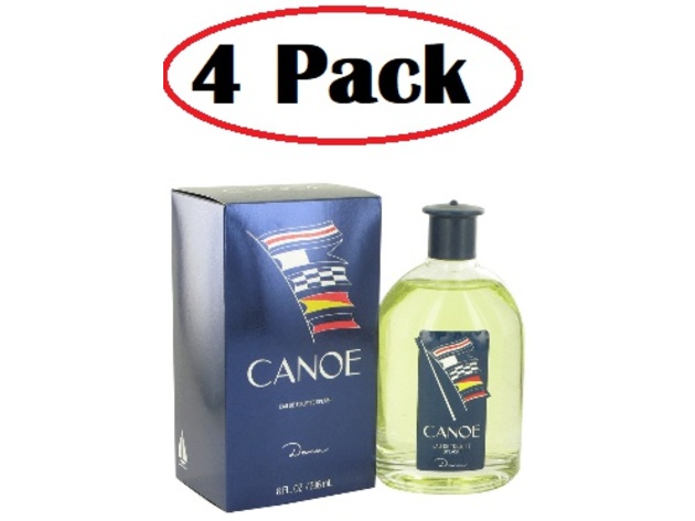 4 Pack of CANOE by Dana Eau De Toilette / Cologne 8 oz