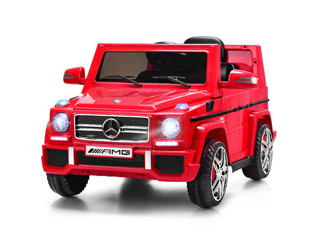 Costway Mercedes Benz G65 Licensed 12V Electric Kids Ride On Car RC Remote Control White\ Black\ Red - Red