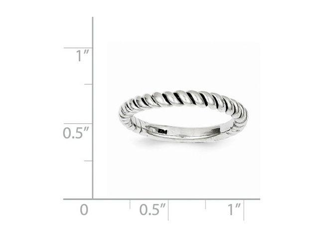 Ladies Twisted Wedding Band in 14K White Gold - 6.5