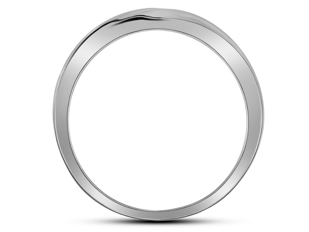 Mens Diamond Wedding Band 1/8 Carat (ctw Color J-K Clarity I2-I3) in 10K White Gold - 12