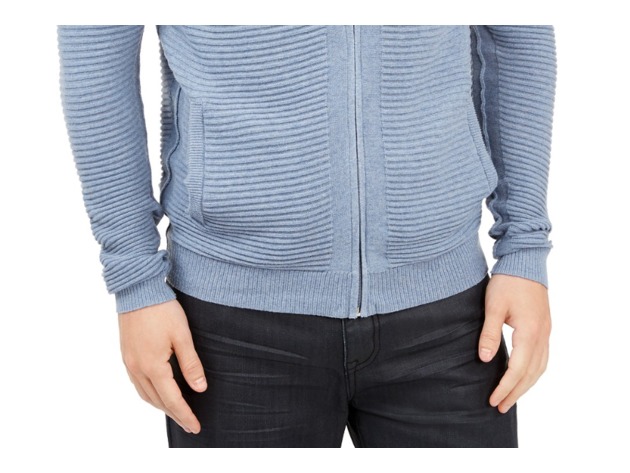 Alfani Men's Textured Zip-Front Cardigan Blue Size Medium