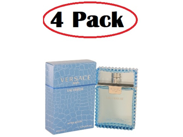 4 Pack of Versace Man by Versace Eau Fraiche After Shave 3.4 oz