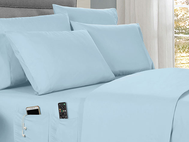 Kathy Ireland 6-Piece Smart Sheet Set (Aqua)