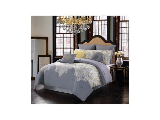 Style 212 Melania Queen 10 Piece Comforter Set Grey