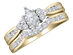 Diamond Marquise Engagement Ring & Wedding Band Set 1/2 Carat (ctw) in 14K Yellow Gold - 8