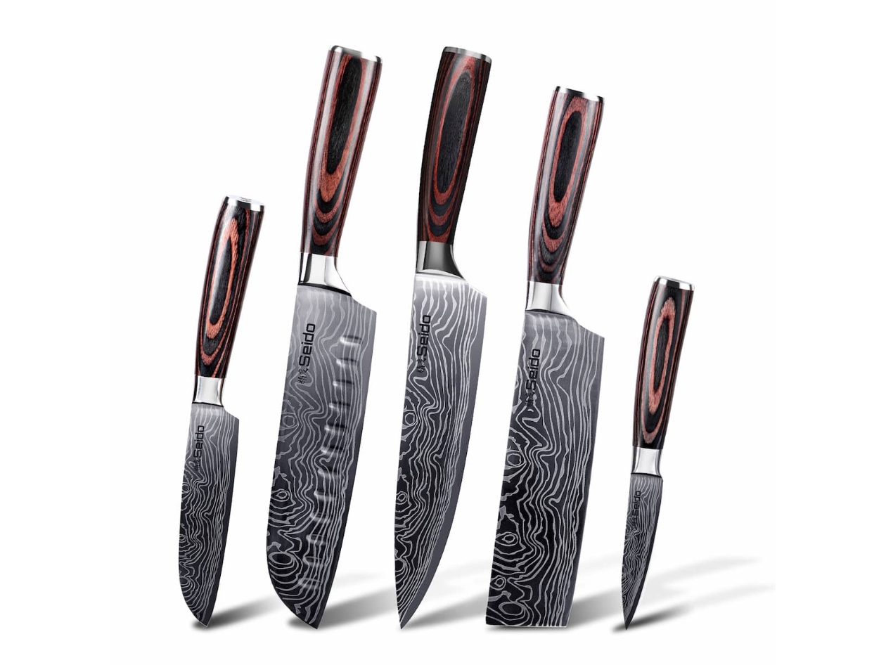 Seido™ Japanese Master Chef's 5-Piece Knife Set w Gift Box