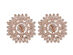Brass Alloy Oval Baguette Cubic Zirconia Stud Earrings (Rose Gold)