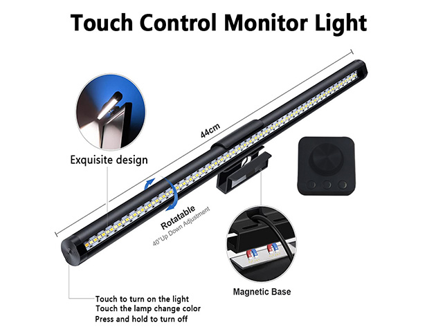 USB-Powered LED Monitor Lamp with Knob Remote Control