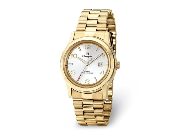 Champion Mens Glamour Gold-tone Silver Dial Watch