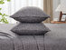 Kathy Ireland 4 Piece Heathered Jersey Knit Cotton Sheet Set (Full/Dark Gray)