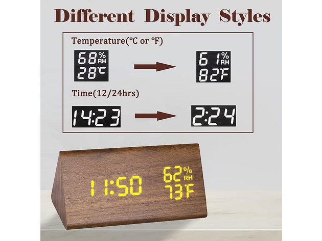 Wood Digital Alarm Clock