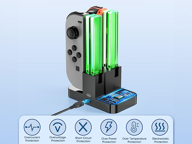 Switch Joy-Con Charging Dock with LED Indicator Lights