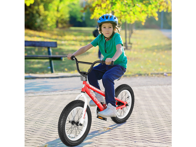 Babyjoy 16'' Kids Bike Bicycle w/ Training Wheels for 5-8 Years Old Girls Boys - Red