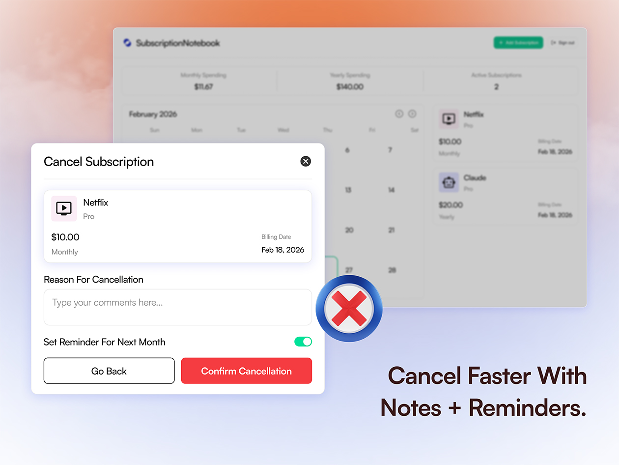 SubscriptionNotebook Unlimited Plan: Lifetime Subscription