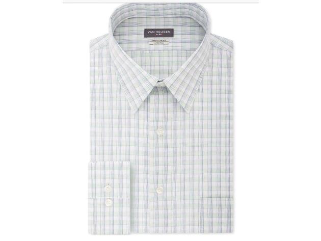 green emerald velvet dress Van Heusen Slim Fit Ultra Wrinkle Free Stretch FLEX Solid Dress Shirt in  Grey Mist