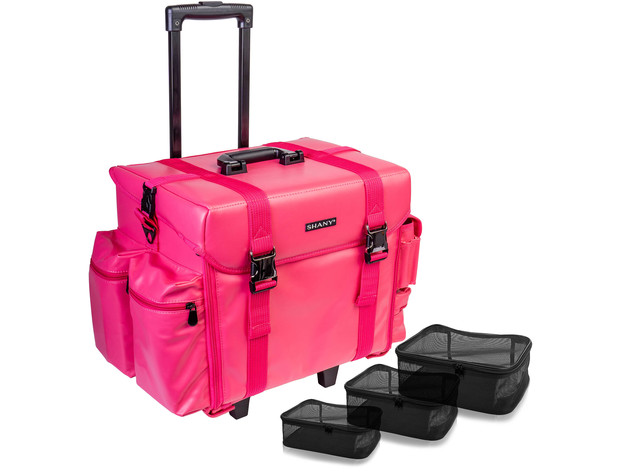 SHANY Makeup Artist Soft Rolling Trolley Cosmetic Case with Free Set of Mesh Bag - SWEETHEART