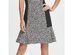 DKNY Women's Colorblock Millenium Flounce Shift Dress Black Size 2