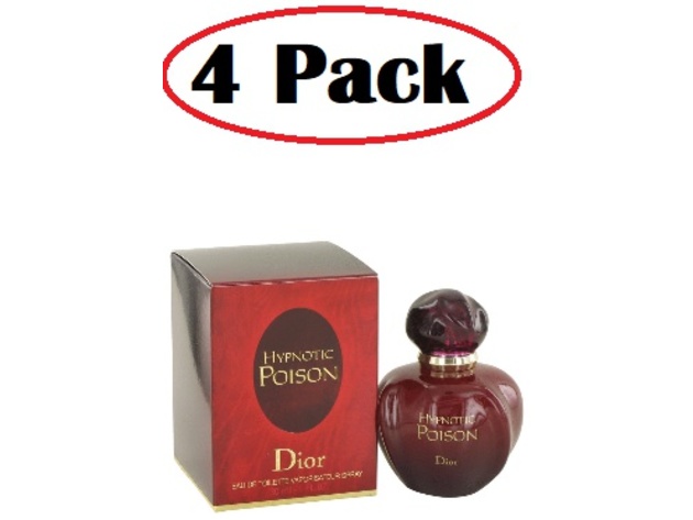 4 Pack of Hypnotic Poison by Christian Dior Eau De Toilette Spray 1 oz
