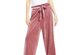 INC International Concepts Women's Velvet Wide-Leg Paperbag Pants Pink Size Medium