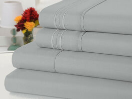 Bamboo Comfort 4-Piece Luxury King Sheet Set (Silver)
