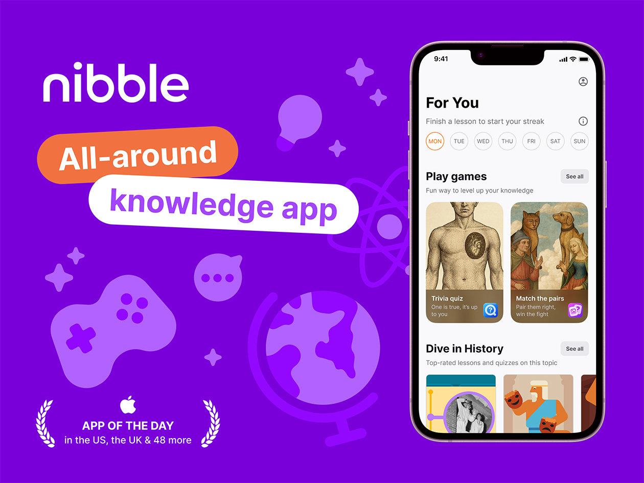 Nibble All-Around Knowledge App: Lifetime Subscription