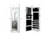 Costway Wall Mount Mirrored Jewelry Cabinet Organizer LED Lights - White