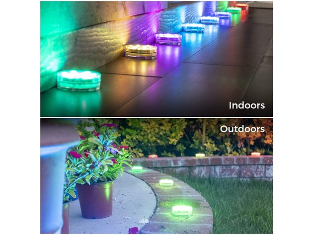 Solar Pool Side Lights 4-Pack, Color Changing Waterproof Light up
