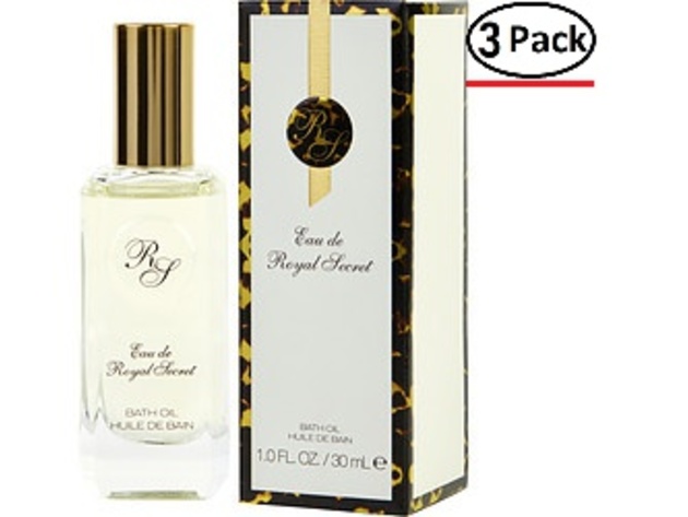 EAU DE ROYAL SECRET by Five Star Fragrances BATH OIL 1 OZ for WOMEN ---(Package Of 3)